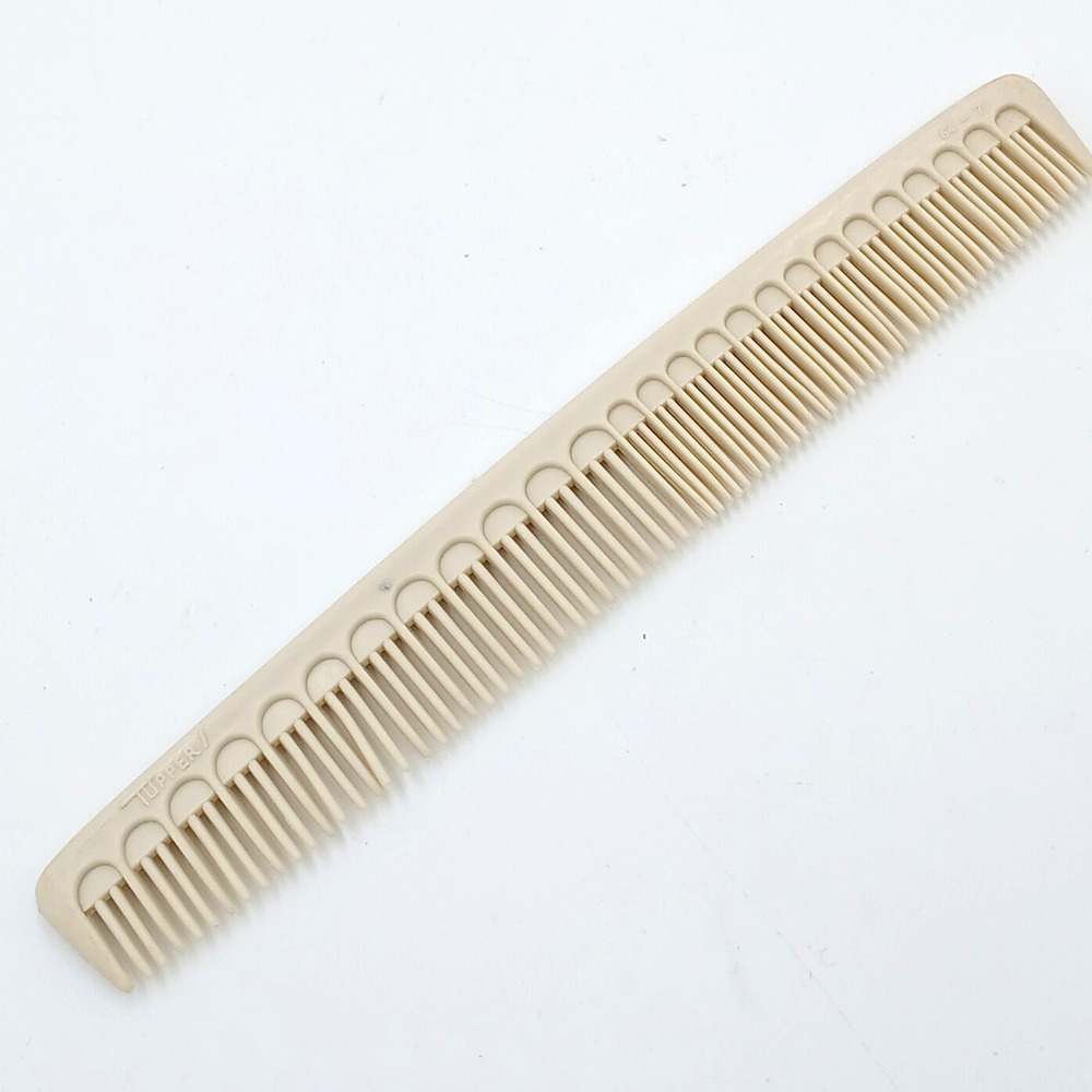 Vtg TUPPERWARE COMB Hair Styling Vintage Barber 6.75" Long Tupper #64 Off-White